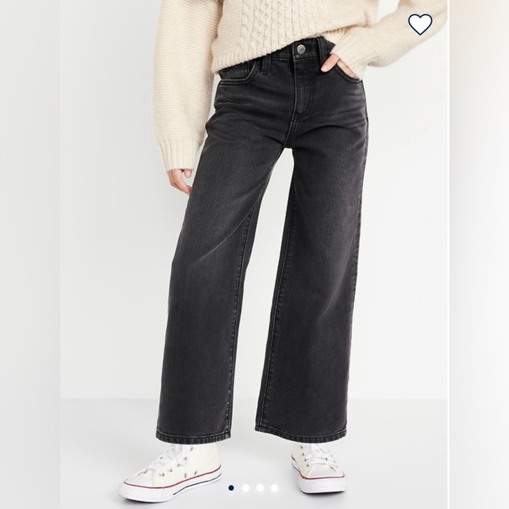 NWT OLD NAVY GIRLS HIGH WAISTED BAGGY WIDE LEG JEANS SIZE 12
